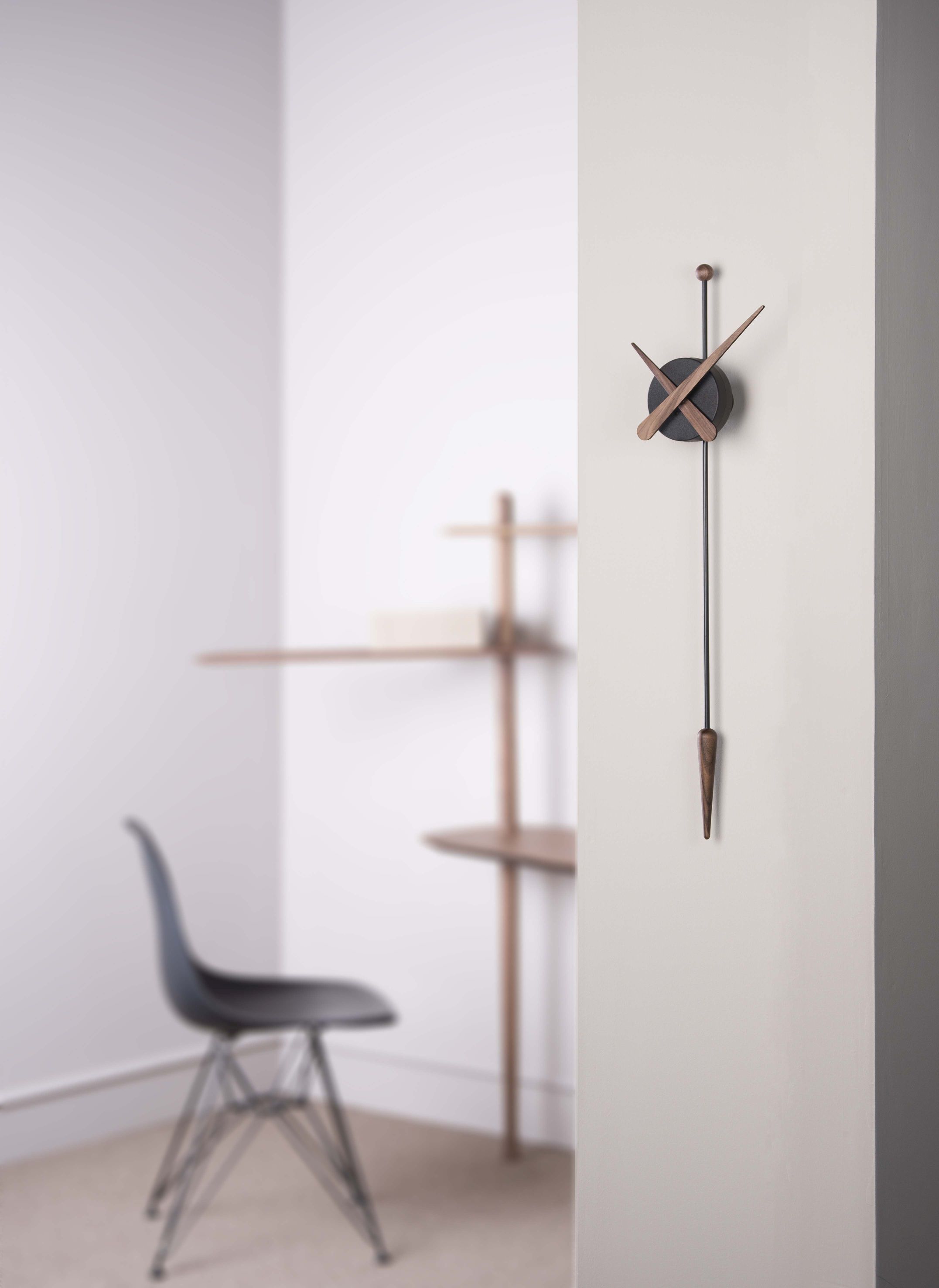 Punta horloge murale noyer/noir nomon