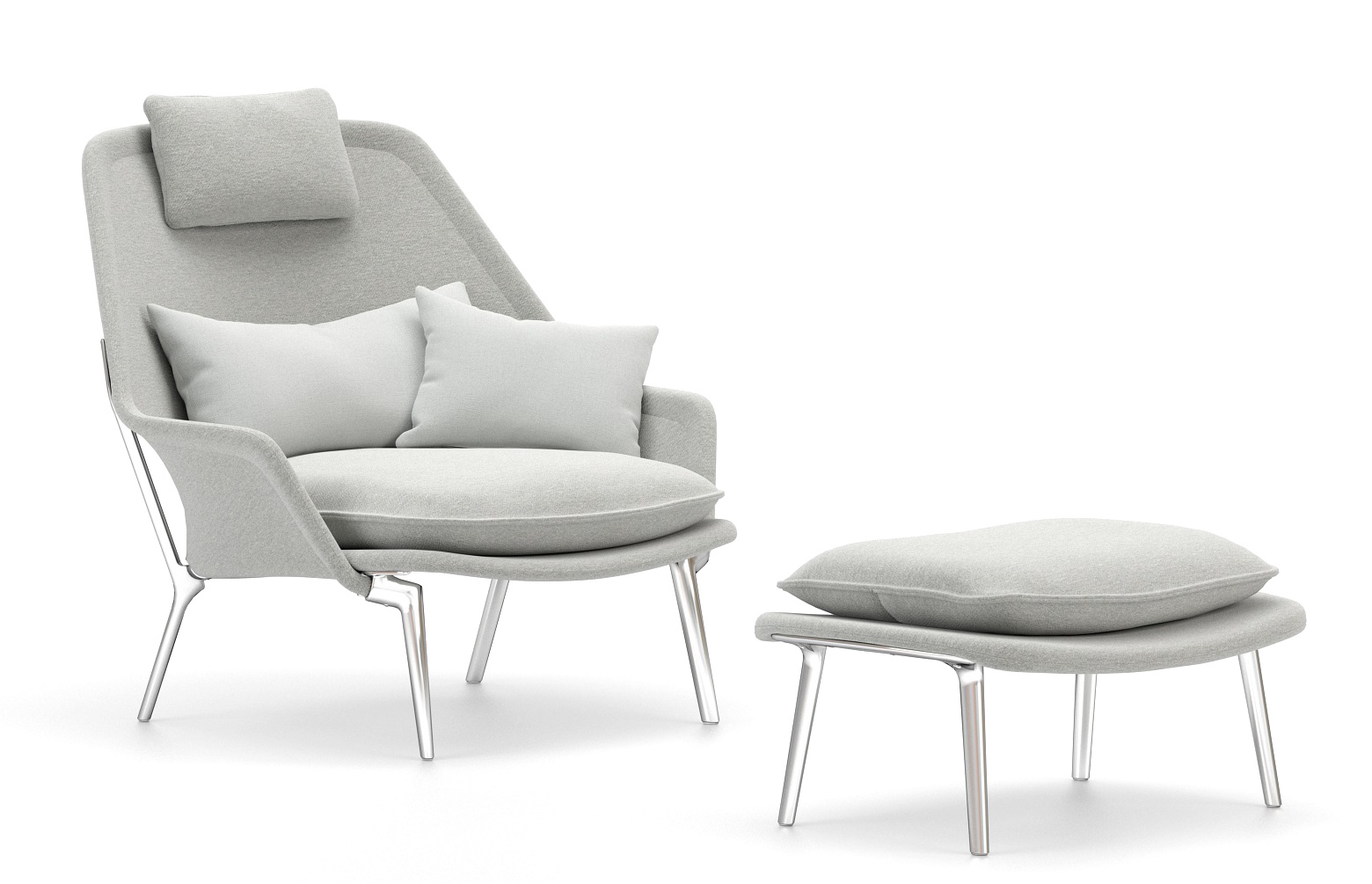 Slow Chair & Ottoman Fauteuil en tissu Vitra 