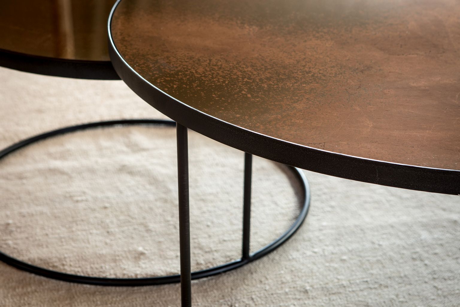 Nesting Table basse set de 2 bronze Ethnicraft 