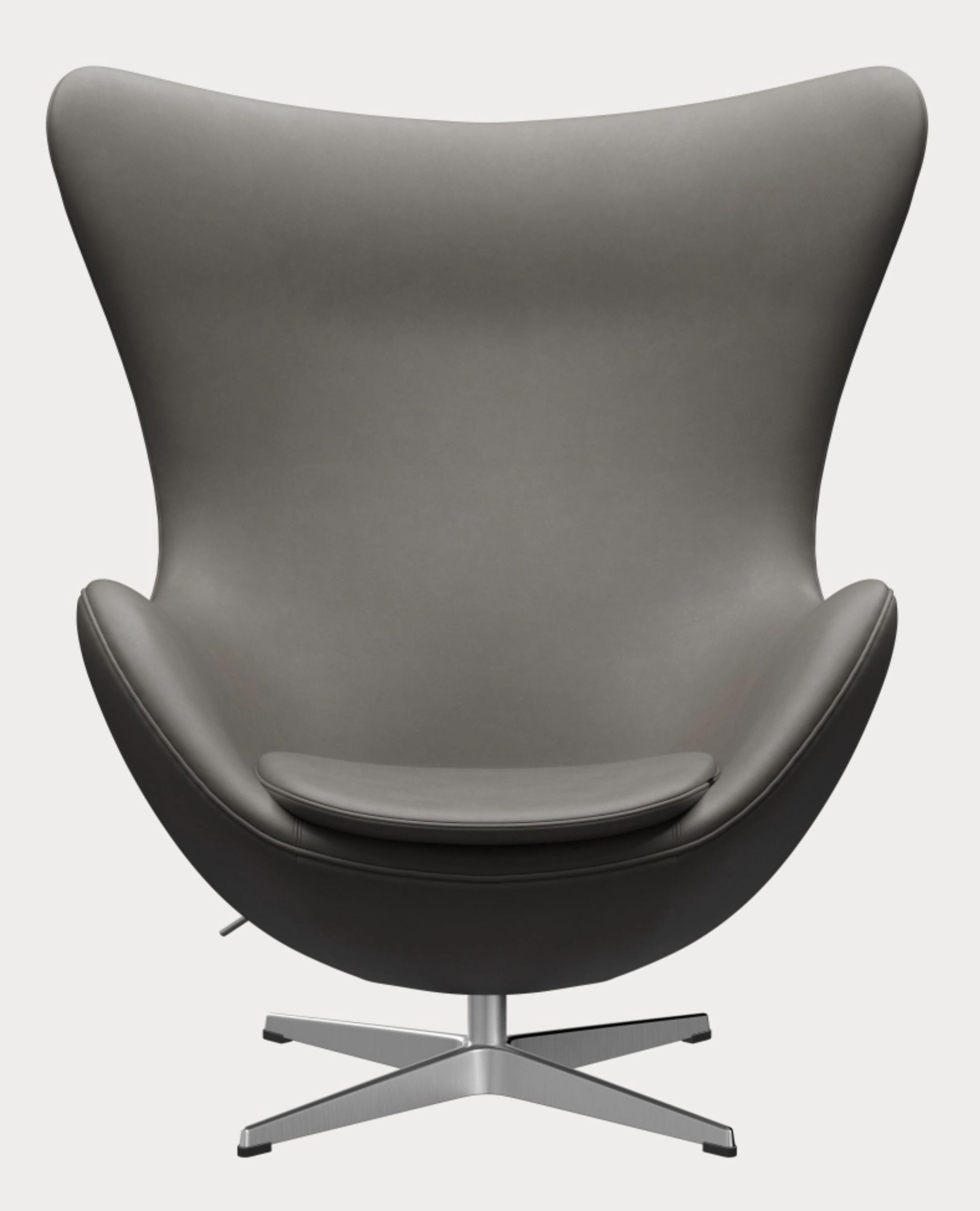 Egg Chair avec tabouret  Modèle d'action  Cuir Essential Lava Fritz Hansen
