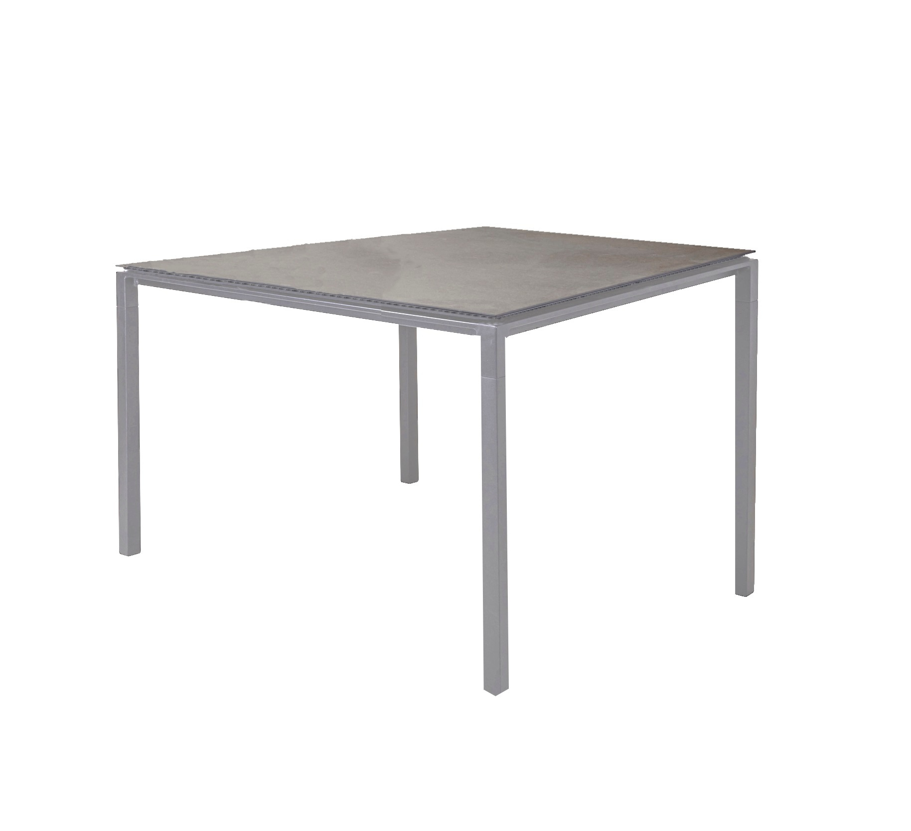 Pure Outdoor Table à manger petite L 100 x P 100 x H 74 cm Cane-Line Piètement gris clair Plateau gris concrete