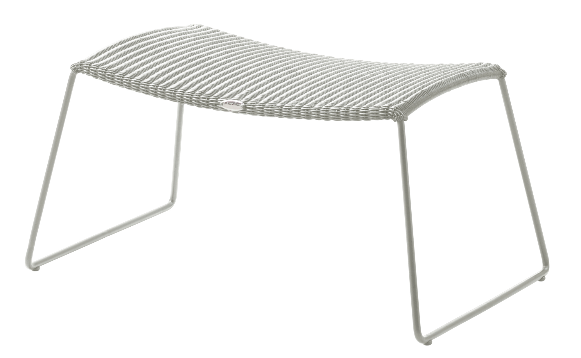 Breeze tabouret gris blanc extérieur Cane-Line Breeze Outdoor Hocker von Cane-Line, weiss-grau, aus wetterfestem Rattan für Garten und Terrasse.