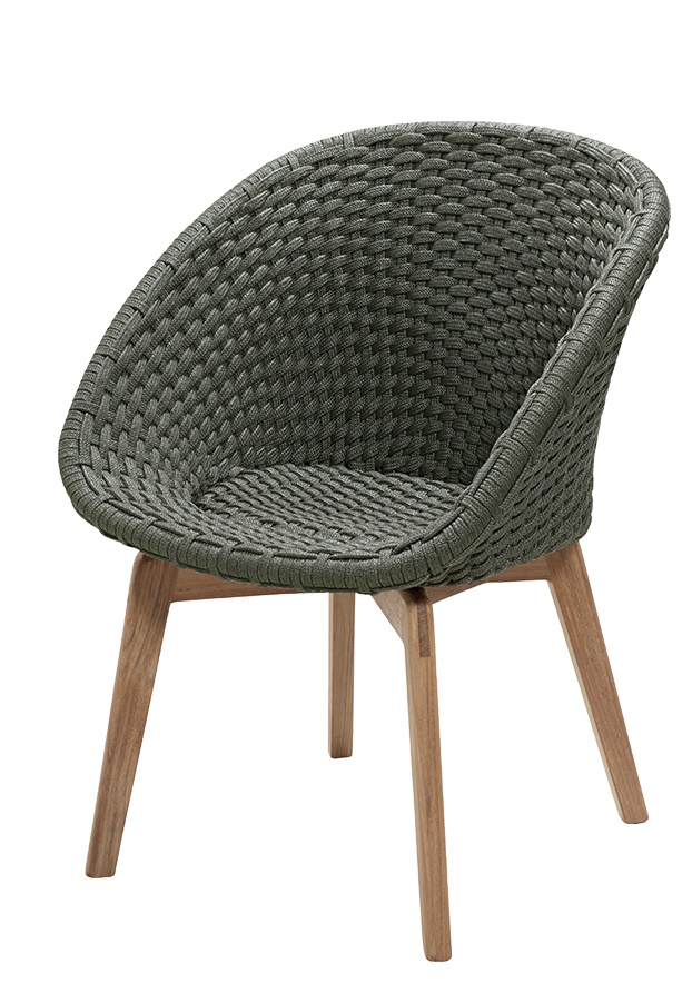 Peacock Outdoor Fauteuil Rope Cane-Line Vert foncé