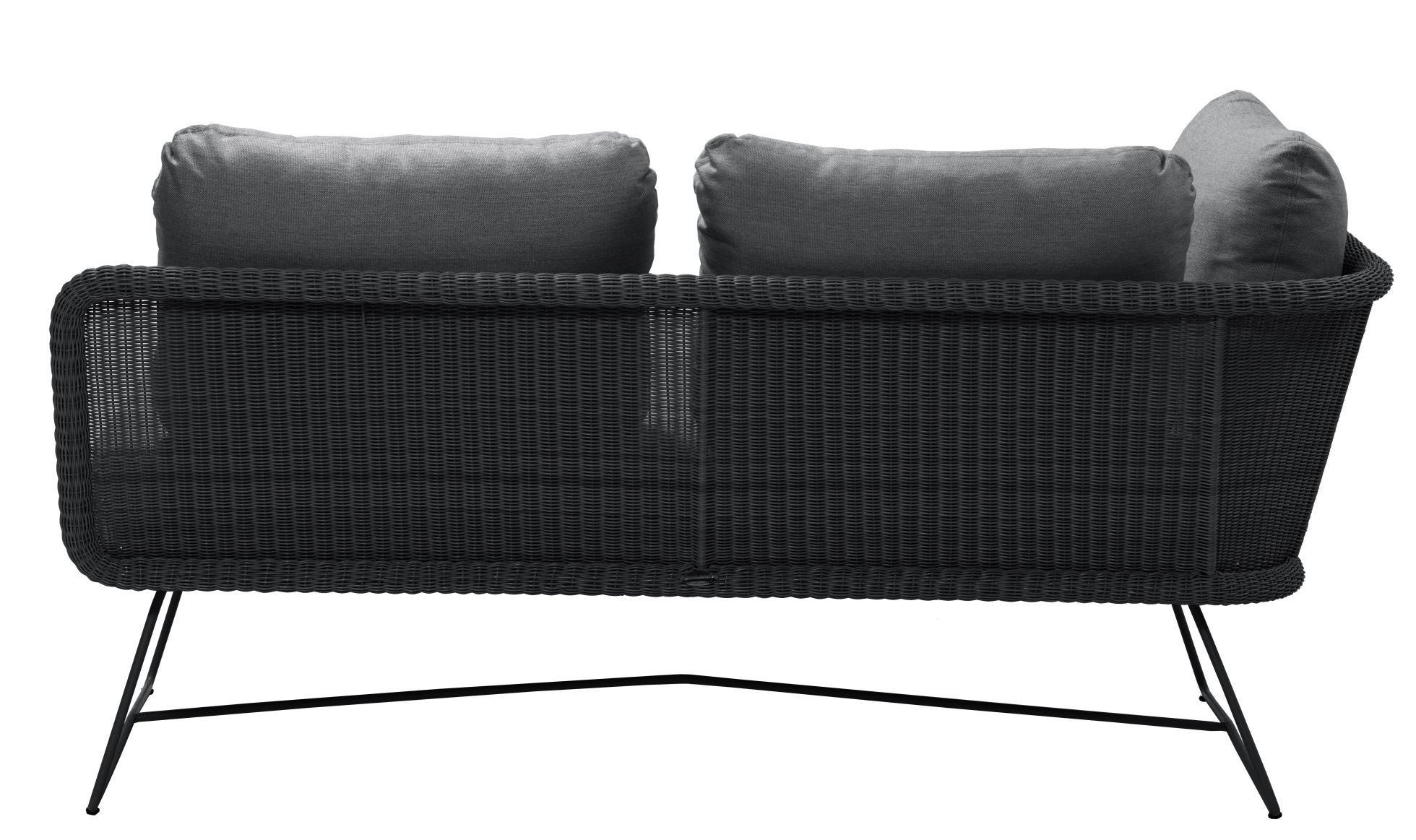 Horizon Outdoor Sofa modulaire 2 places droit Cane-Line Structure noire / Coussin gris