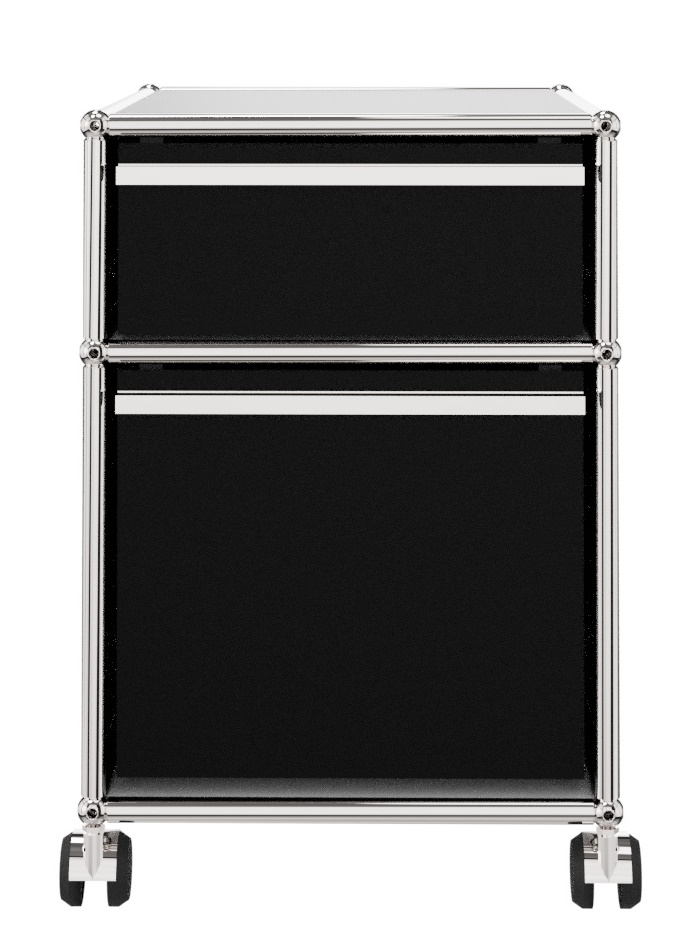 USM Haller Rollcontainer mit Hängeregistratur – graphitschwarz