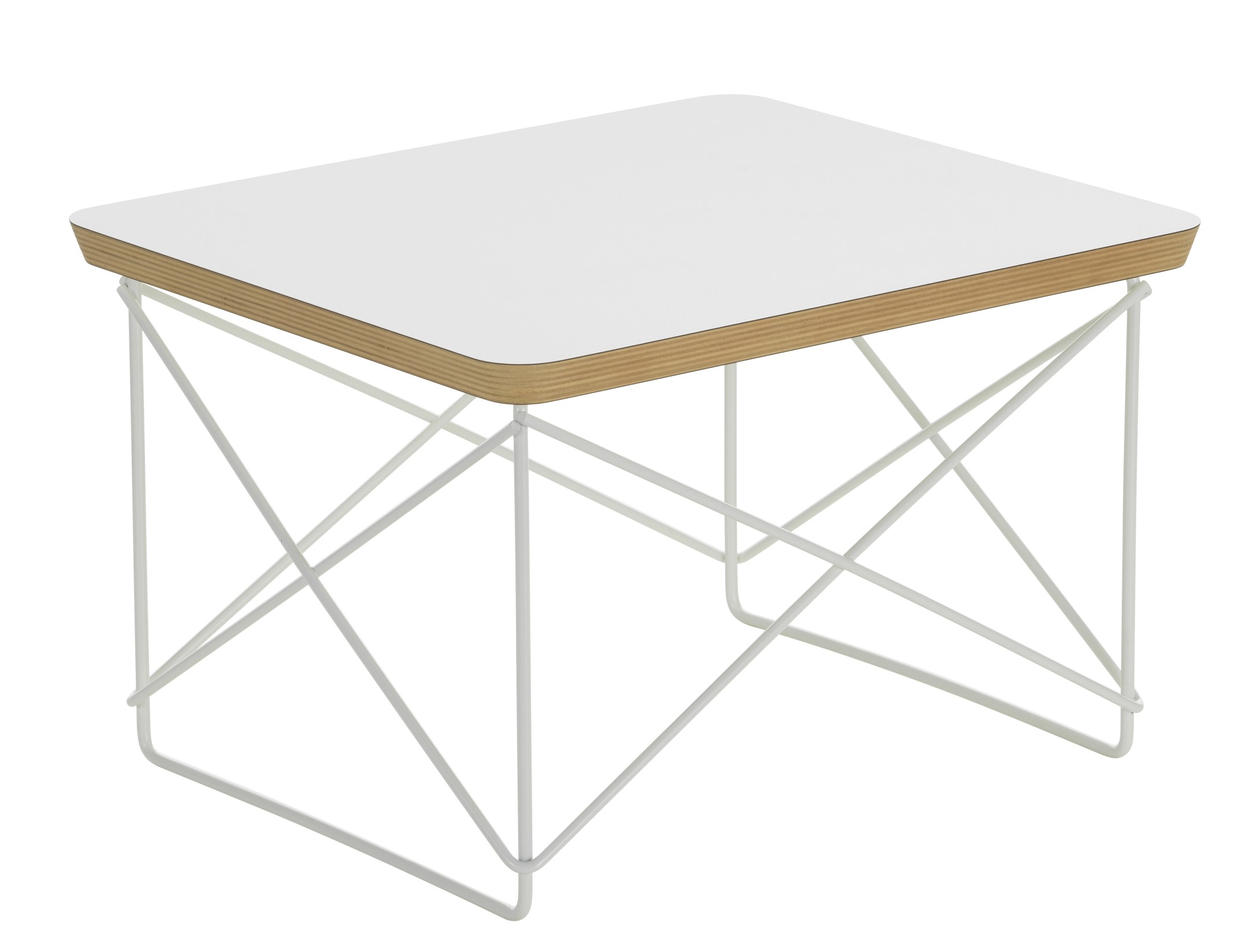 Occasional Table LTR Table d'appoint HPL Blanc Vitra Fil d'acier blanc revêtu par poudre
