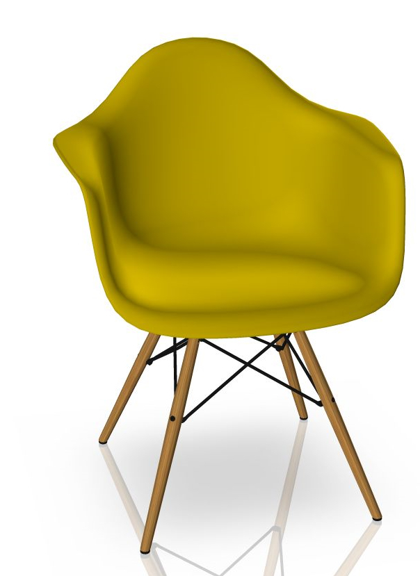 Eames Plastic Arm Chair DAW Chaise Vitra Frêne - Moutarde