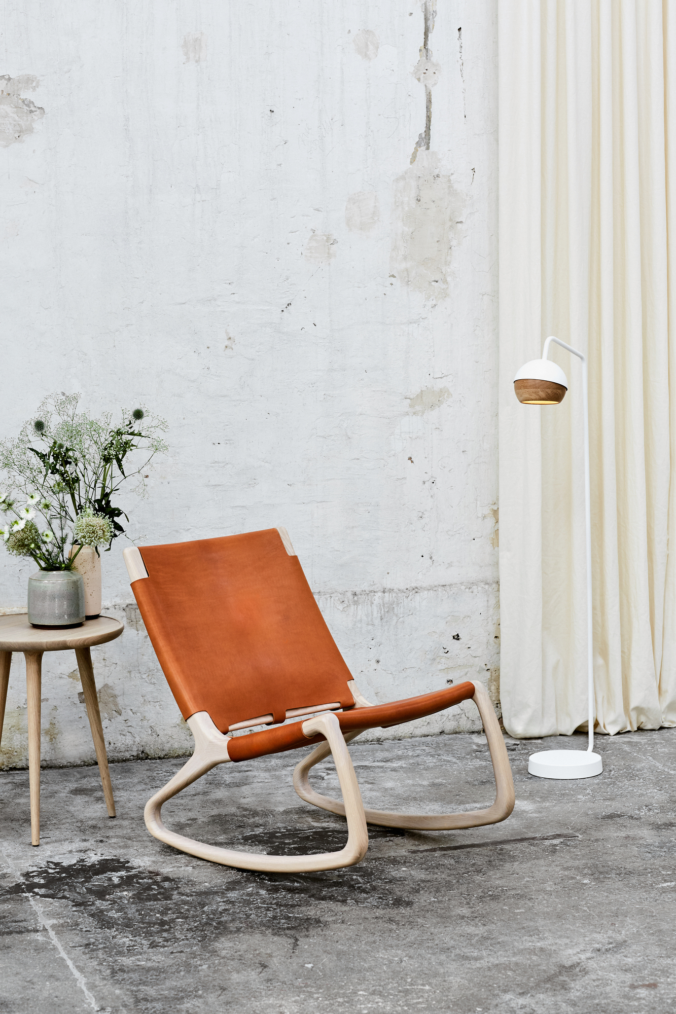 Rocker Chaise berçante Harness cuir Mater