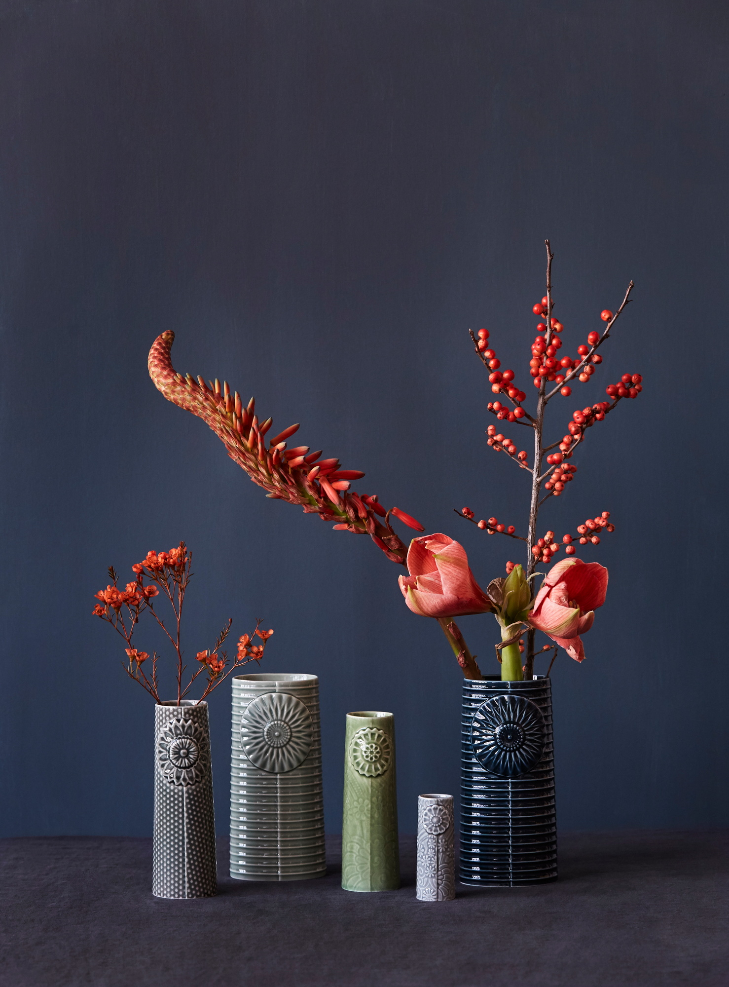 Pipanella Flower bleu gris vase micro Dottir OFFRE SPECIALE