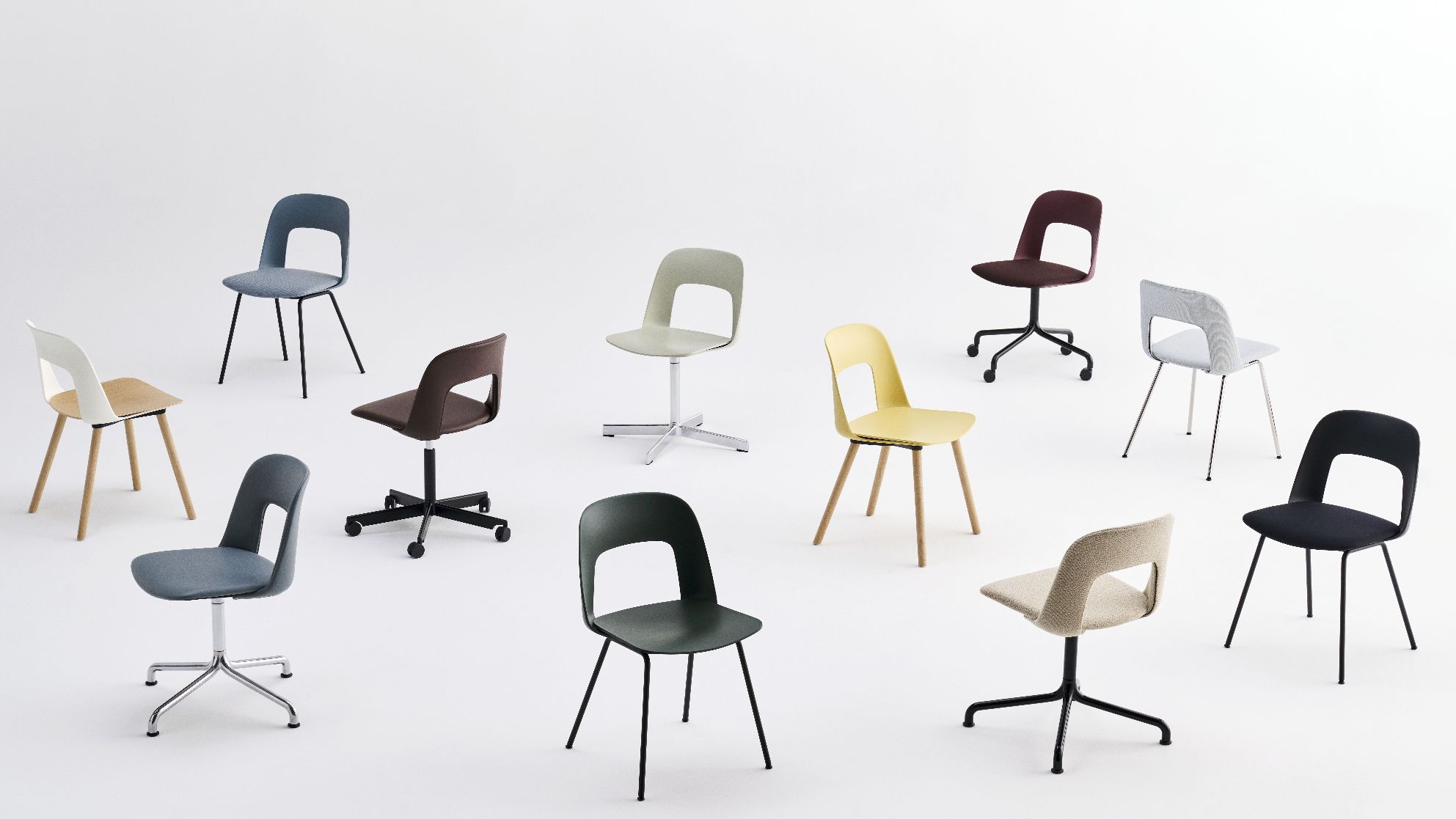 Layout Side Chair 134 4-étoile pivotante chaise Hay  