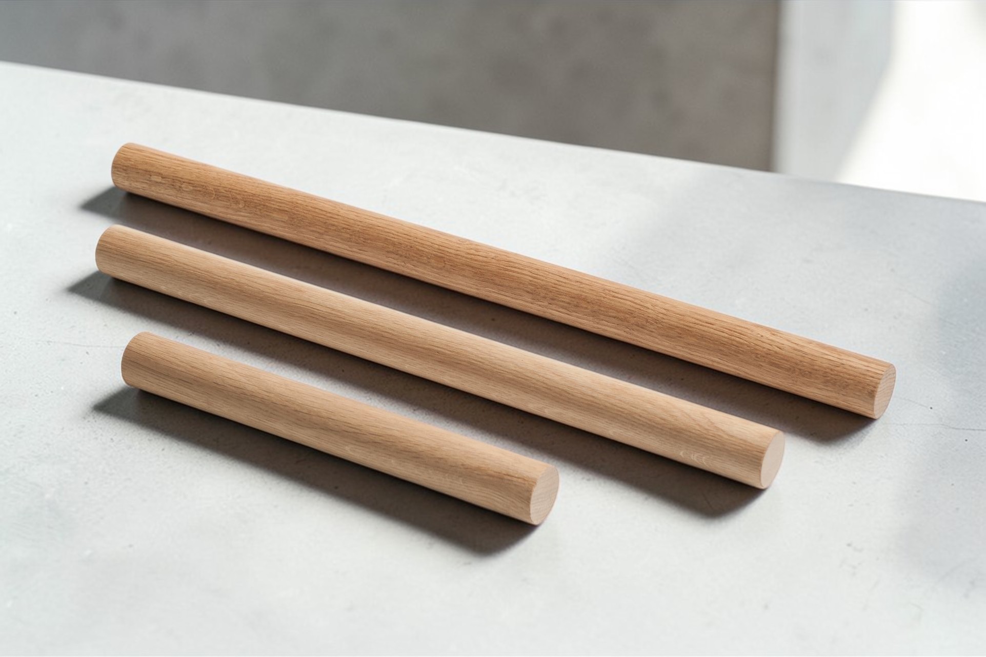 Rouleau à pâtisserie en bois de chêne 50 cm côte à côte