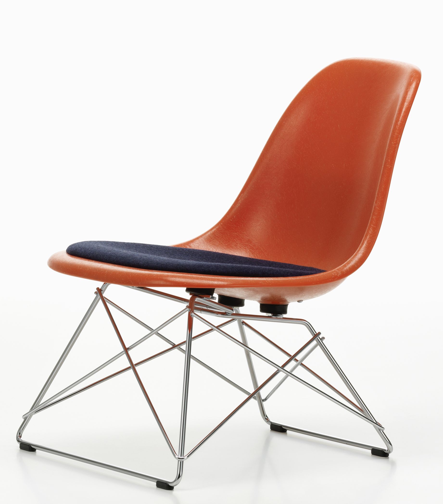 Eames Fiberglass Chair LSR chaise avec coussin d'assise Vitra