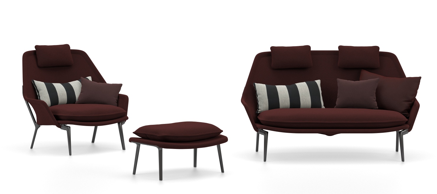 Slow Chair & Ottoman Fauteuil en tissu Vitra 
