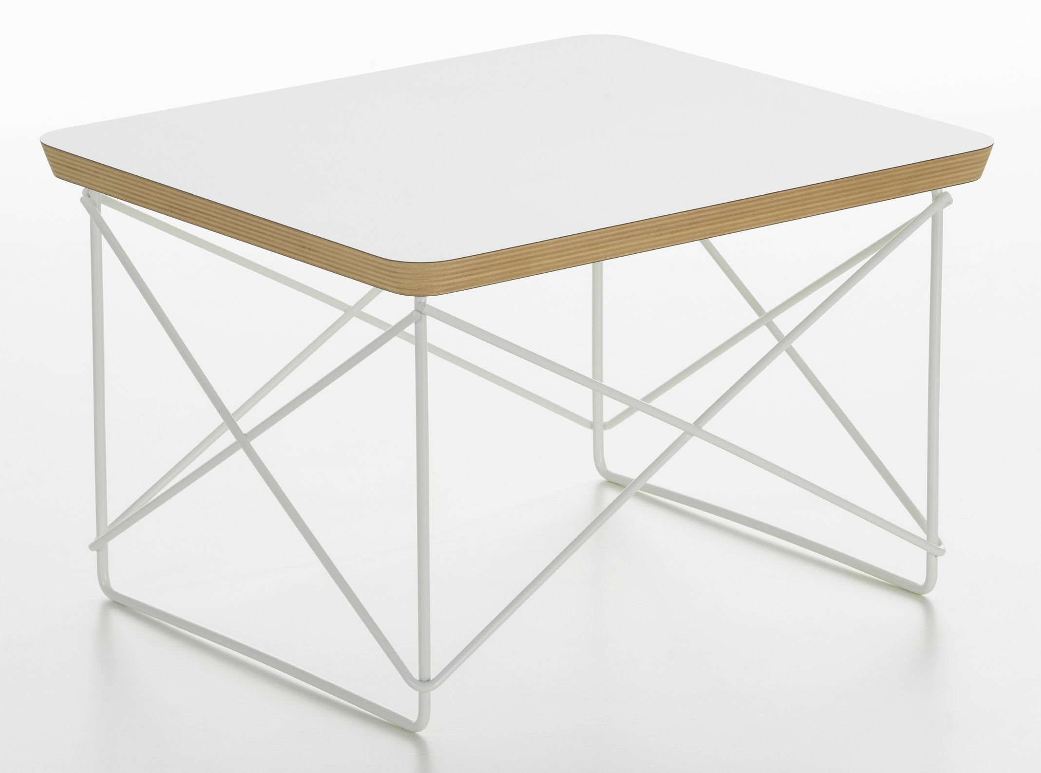 Occasional Table LTR Table d'appoint HPL Blanc Vitra Fil d'acier blanc revêtu par poudre