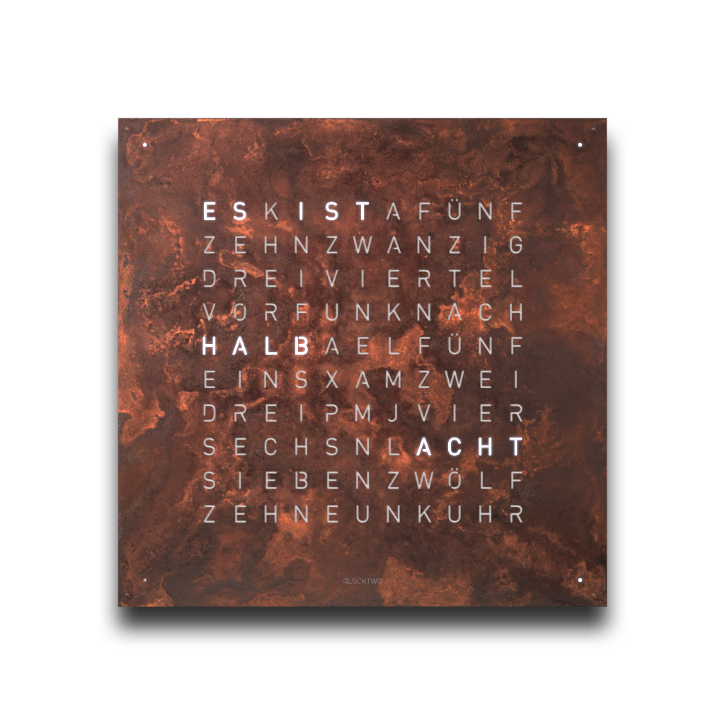 Earth 180 Creator's Edition Horloge murale / Objet temporel Allemande QLOCKTWO