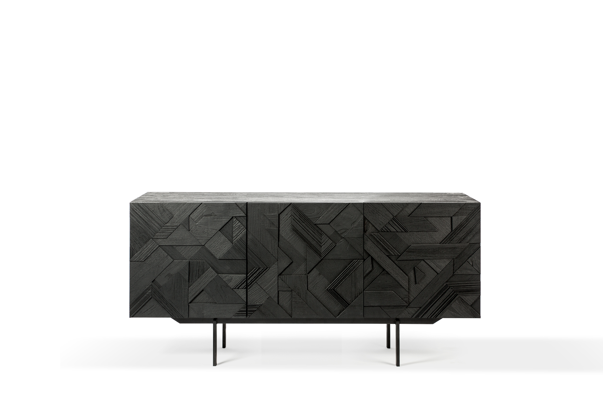 Ethnicraft Graphic Buffet 3 portes en teck noir