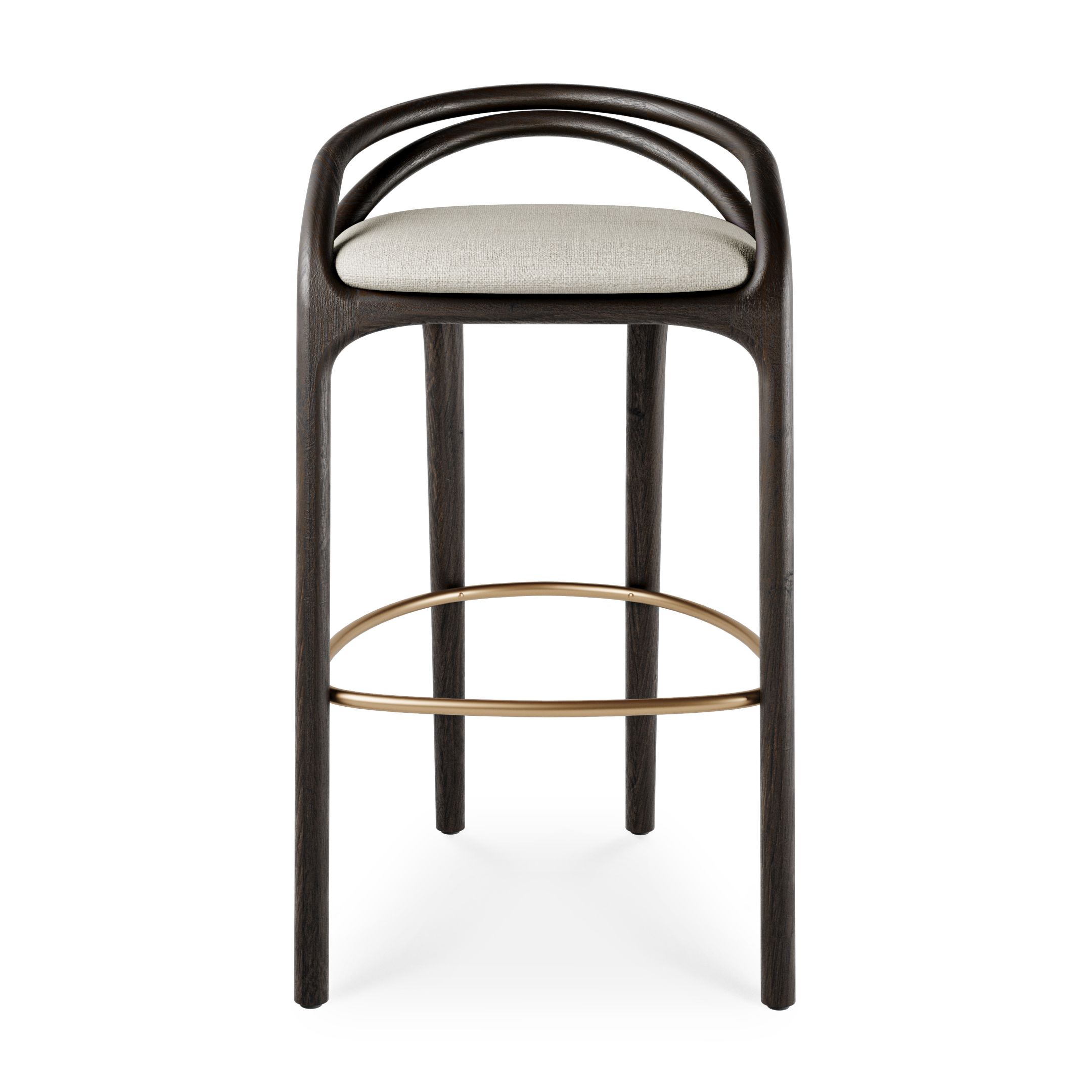Aleta Tabouret de bar couleur laiton - beige Morpho
