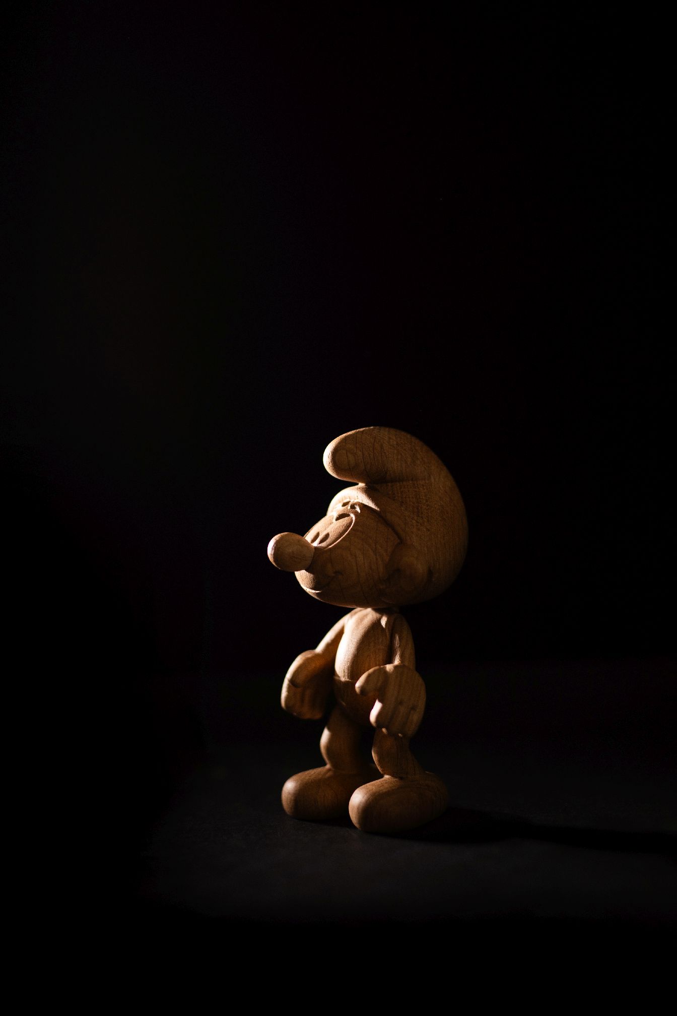 Petite figurine en bois Schtroumpf Boyhood