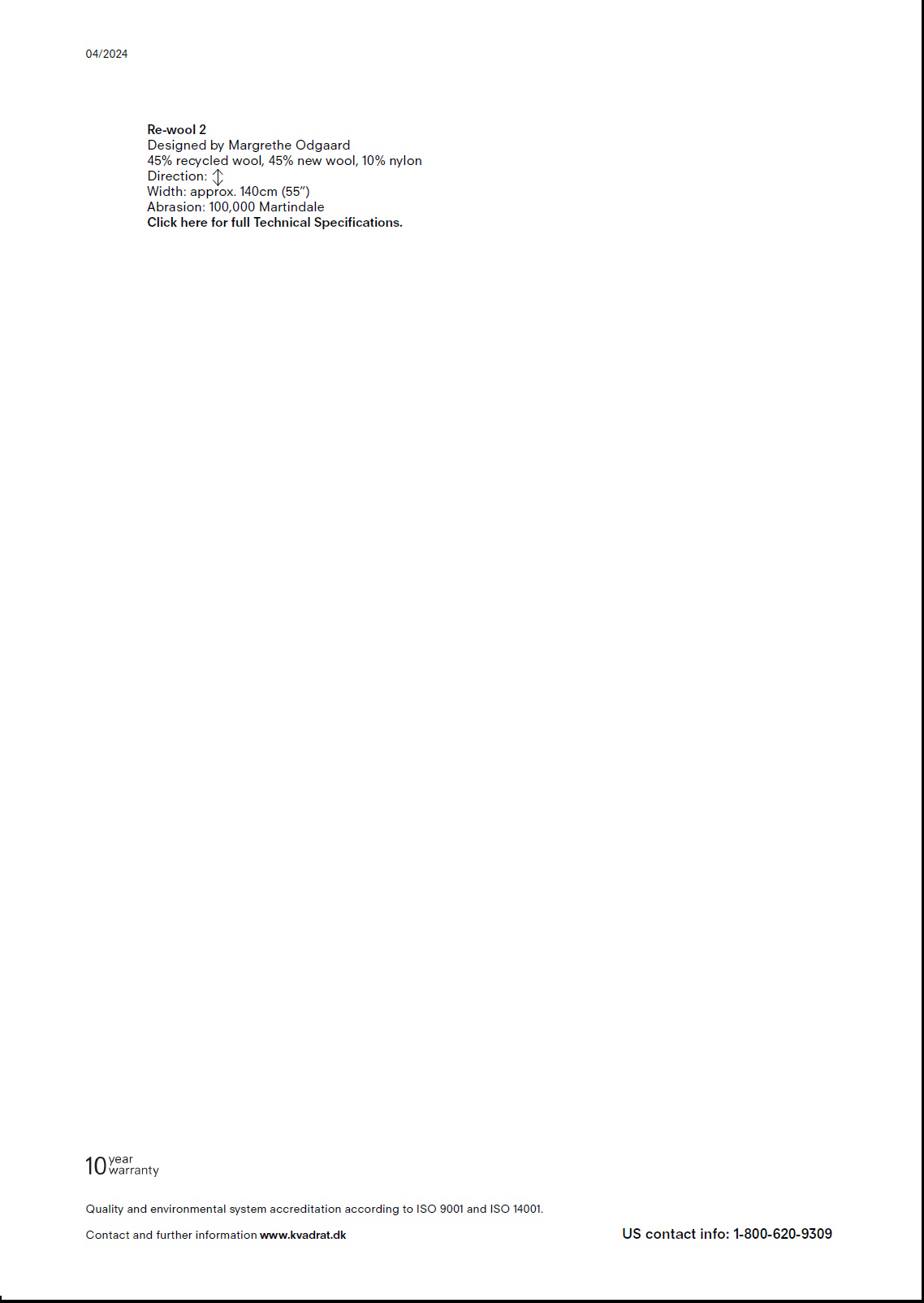 Carte échantillon Kvadrat Re-Wool 2