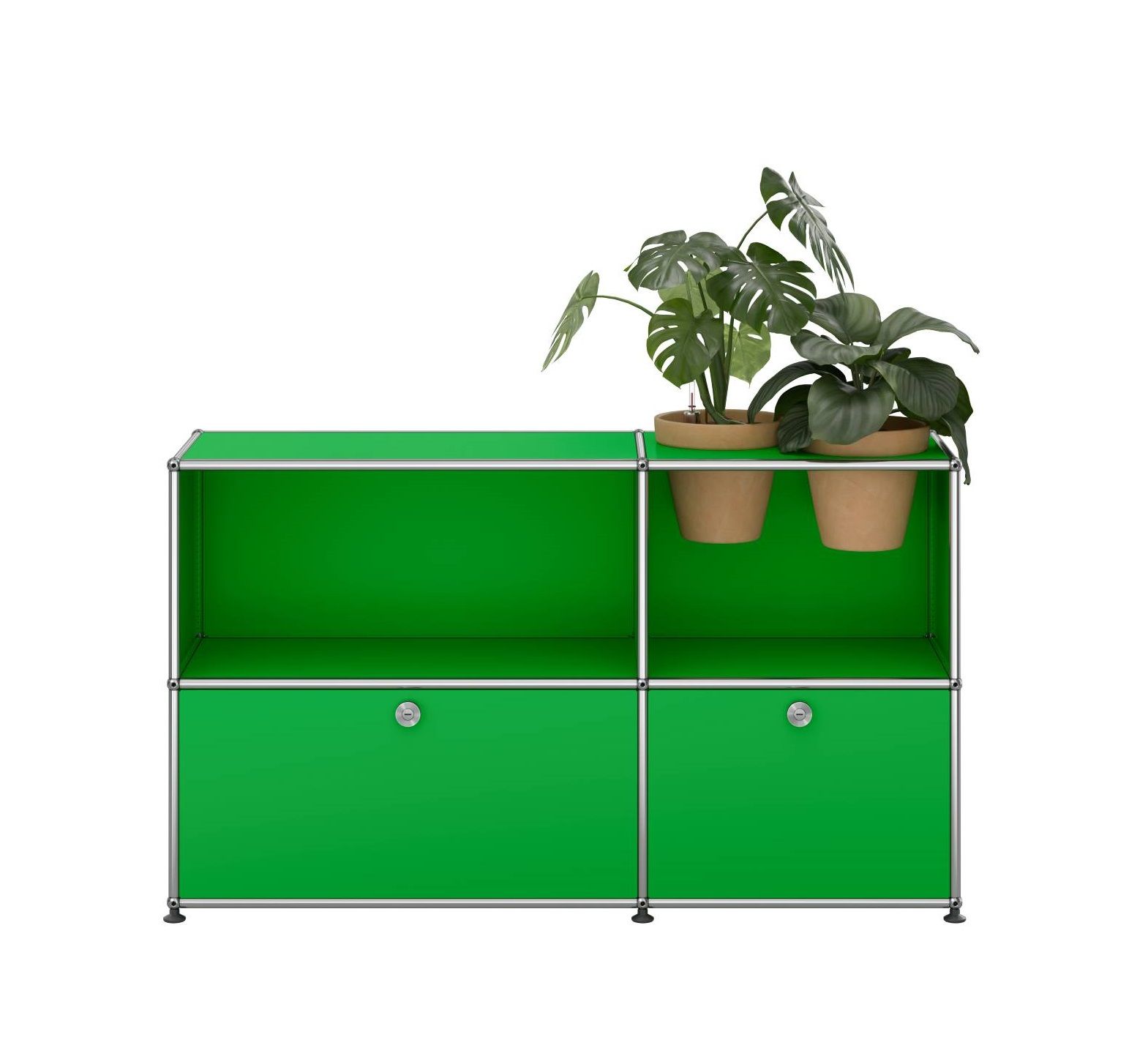 USM Haller Sideboard avec Portes pliantes et Insert plantes Vert