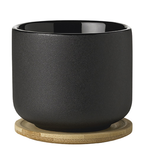 Theo Tasse à thé avec soucoupe Noir Stelton OFFRE SPECIALE
