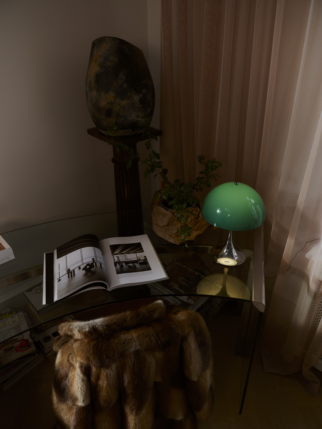 Panthella 160 Portable Lamp Chrome Lampe de table / Lampe à batterie Louis Poulsen