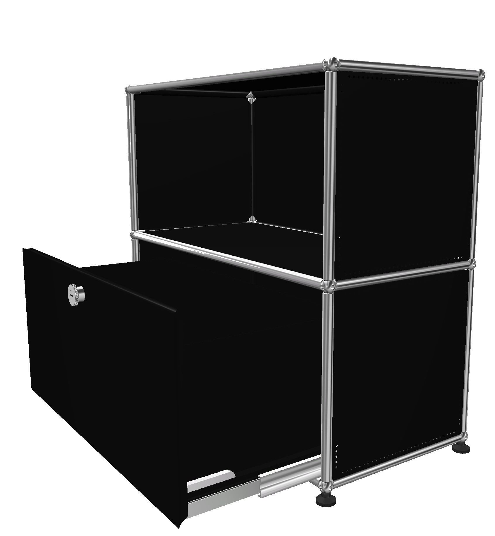 USM Haller Sideboard 1 Ouvert / 1 Tiroir Noir graphite - FAST DELIVERY     