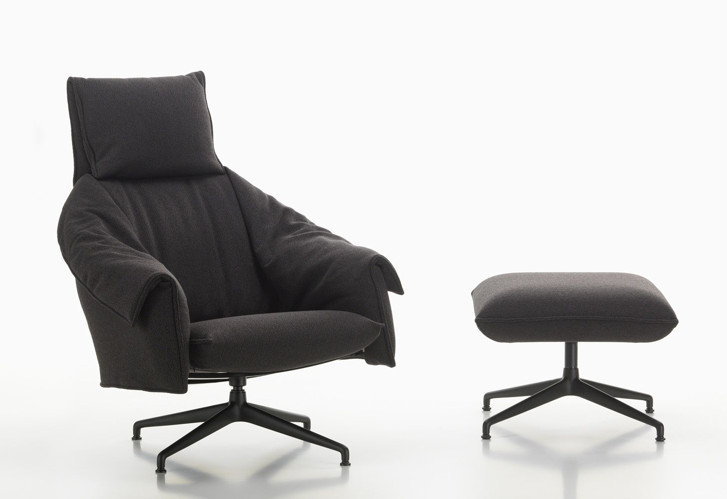 Bascule Fauteuil à dossier haut avec pouf Vitra
