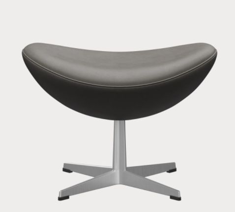 Egg Chair avec tabouret  Modèle d'action  Cuir Essential Lava Fritz Hansen