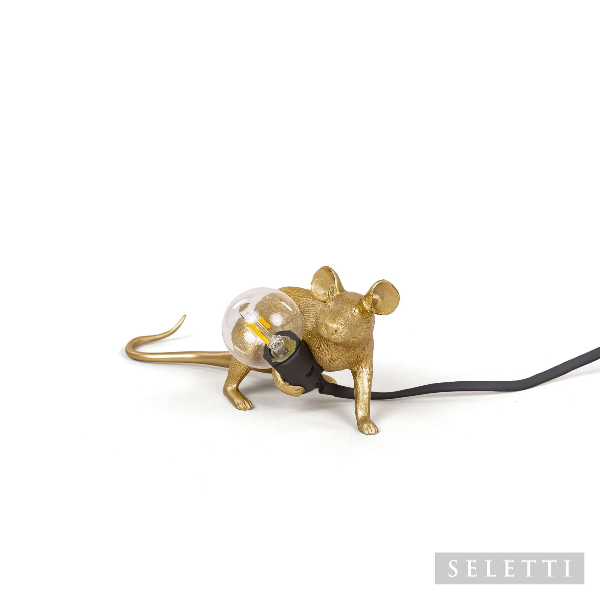 Mouse Lamp gold Lop lampe avec USB Seletti 
