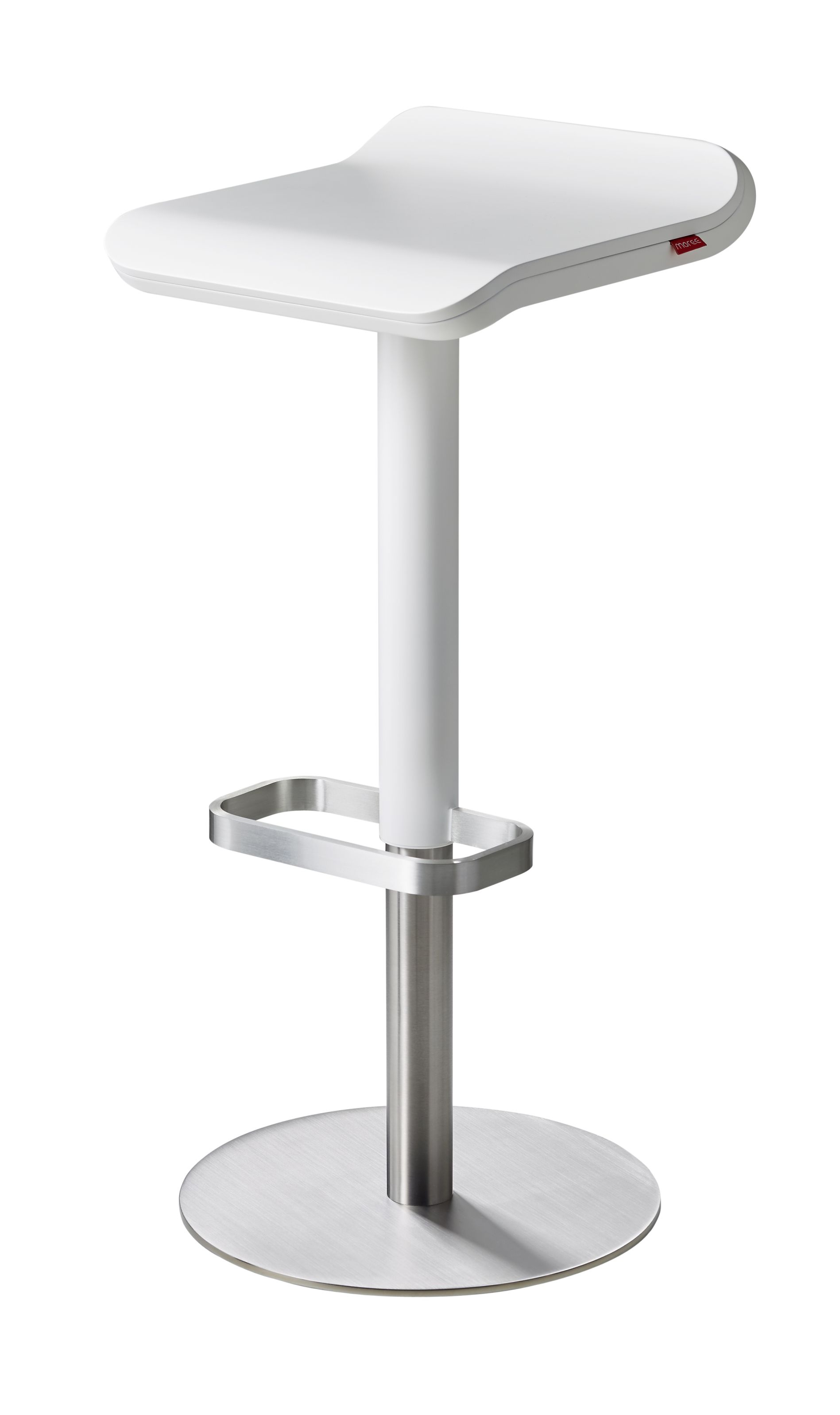 ED Tabouret de bar réglable en hauteur blanc Moree
