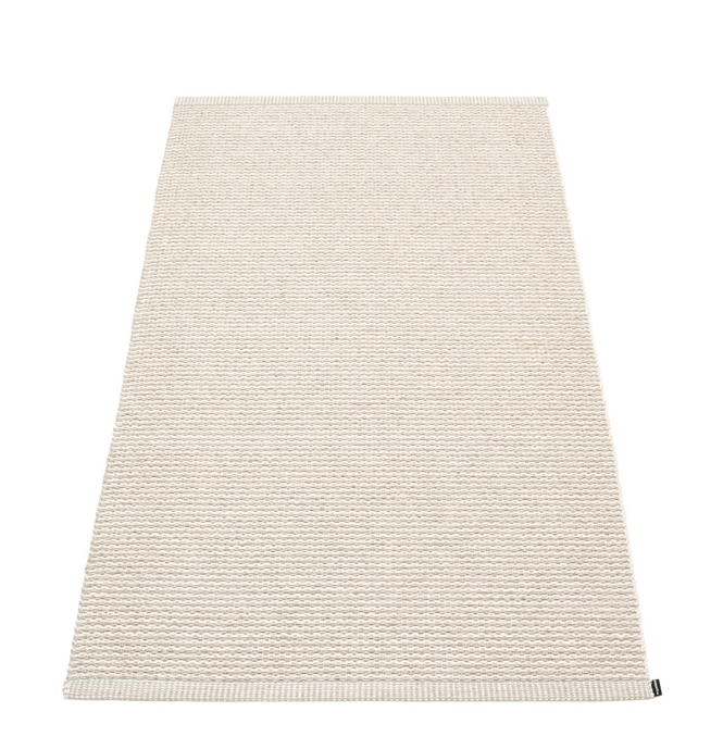 Pappelina Teppich Mono in Leinen, 85x160 cm, gewebter Kunststoffteppich für Innenräume.