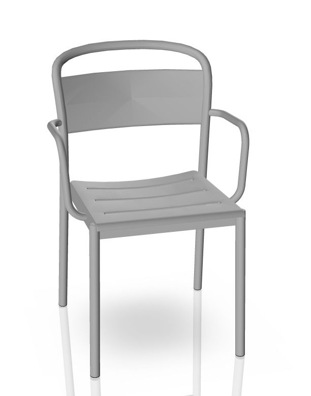 Linear Steel Armchair Outdoor Fauteuil à accoudoir Gris Muuto OFFRE SPECIALE