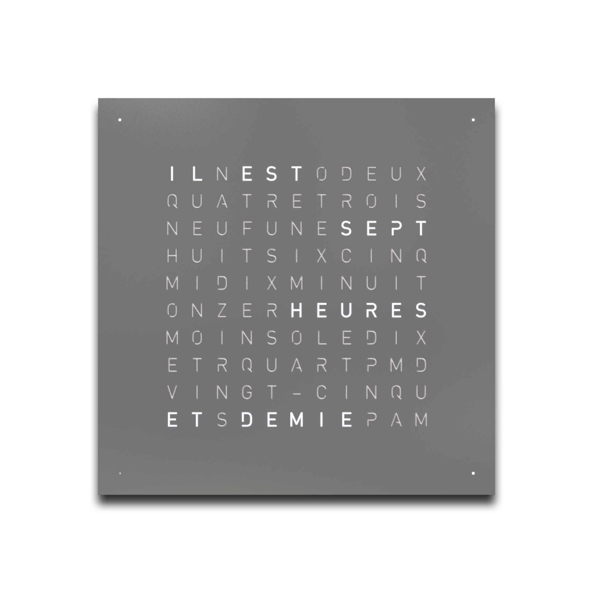 Cache avant pour l'horloge murale Earth 45 Français QLOCKTWO