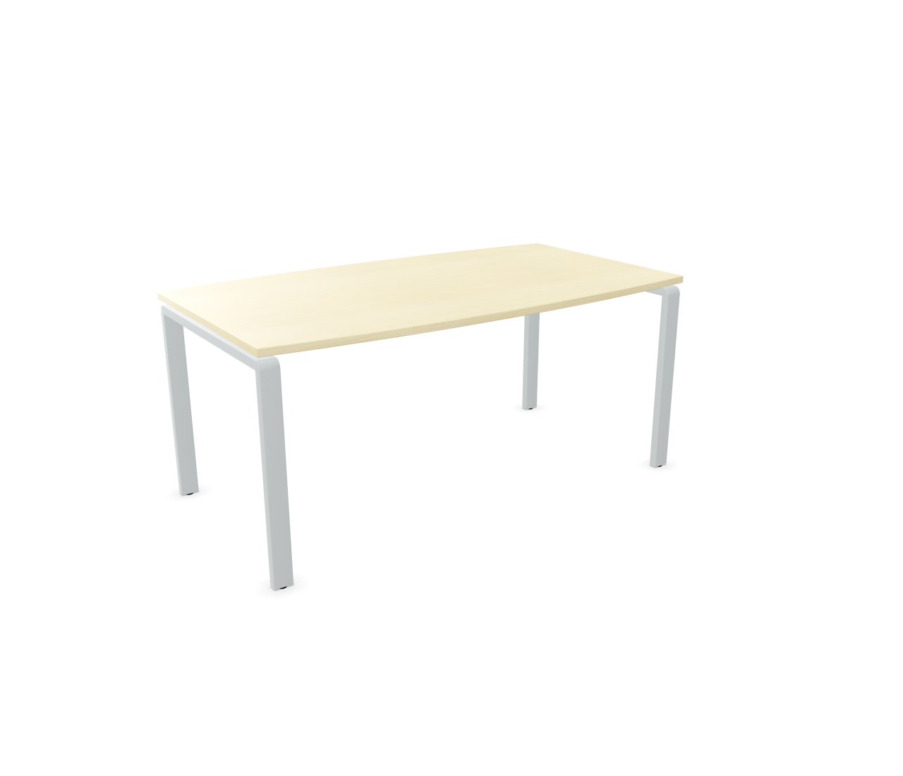 Pensum Besprechungstisch von Palmberg mit heller Tischplatte und silberfarbenem Gestell für Büro und Konferenz.