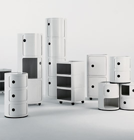 Componibili 4953 - faible élément rond BLANC Kartell OFFRE SPECIALE
