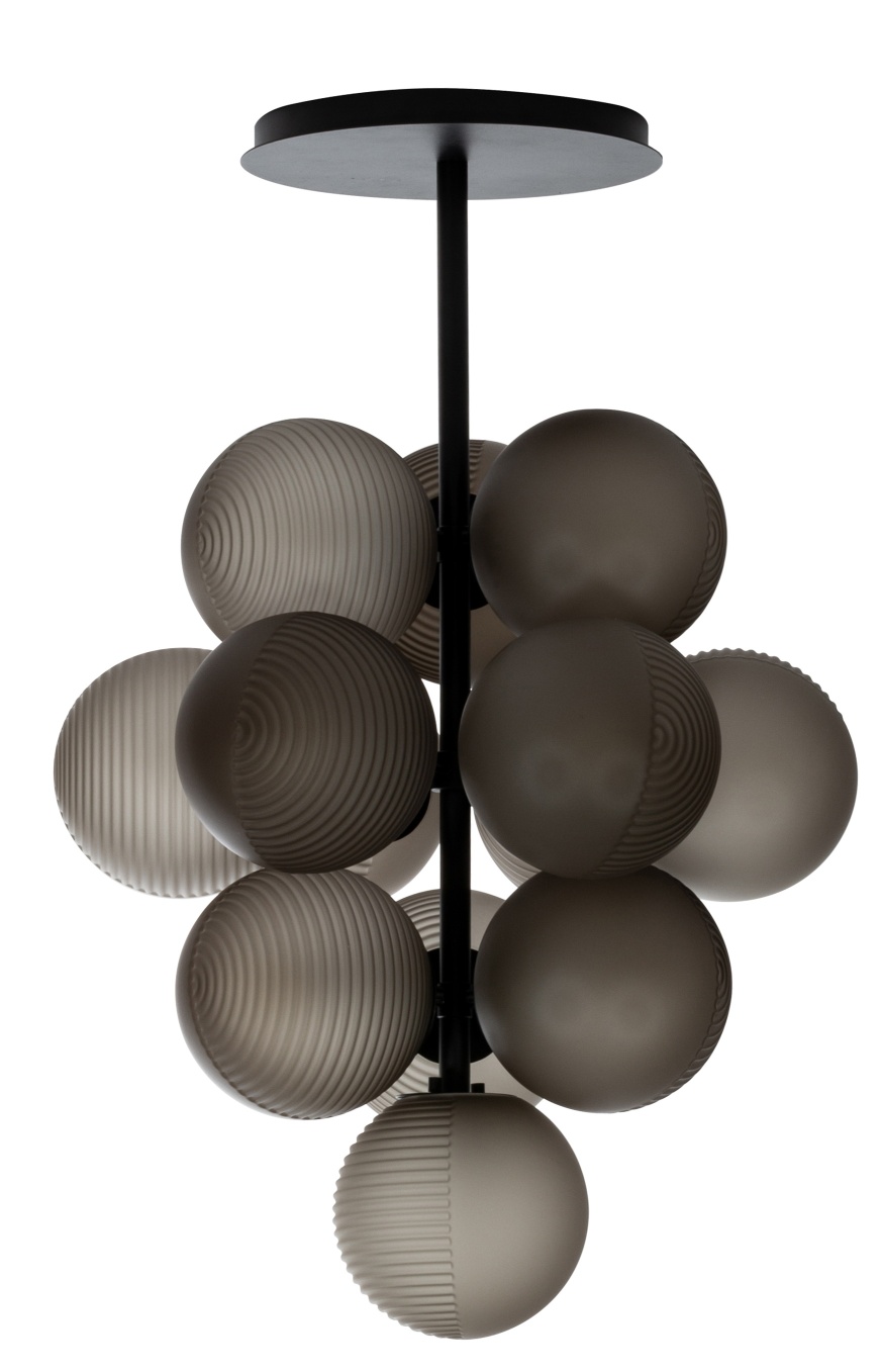 Stellar Grape Pendant Lampe de suspendue Pulpo Gris fumé - Noir
