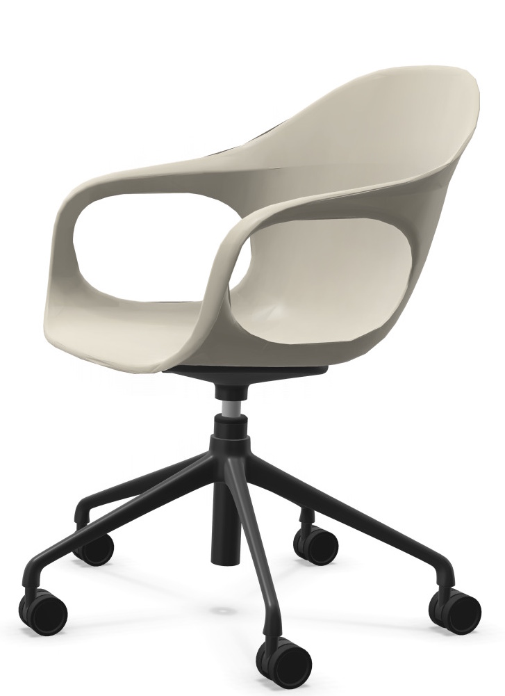 Fauteuil Elephantino piètement cinq étoiles avec roulettes Kristalia