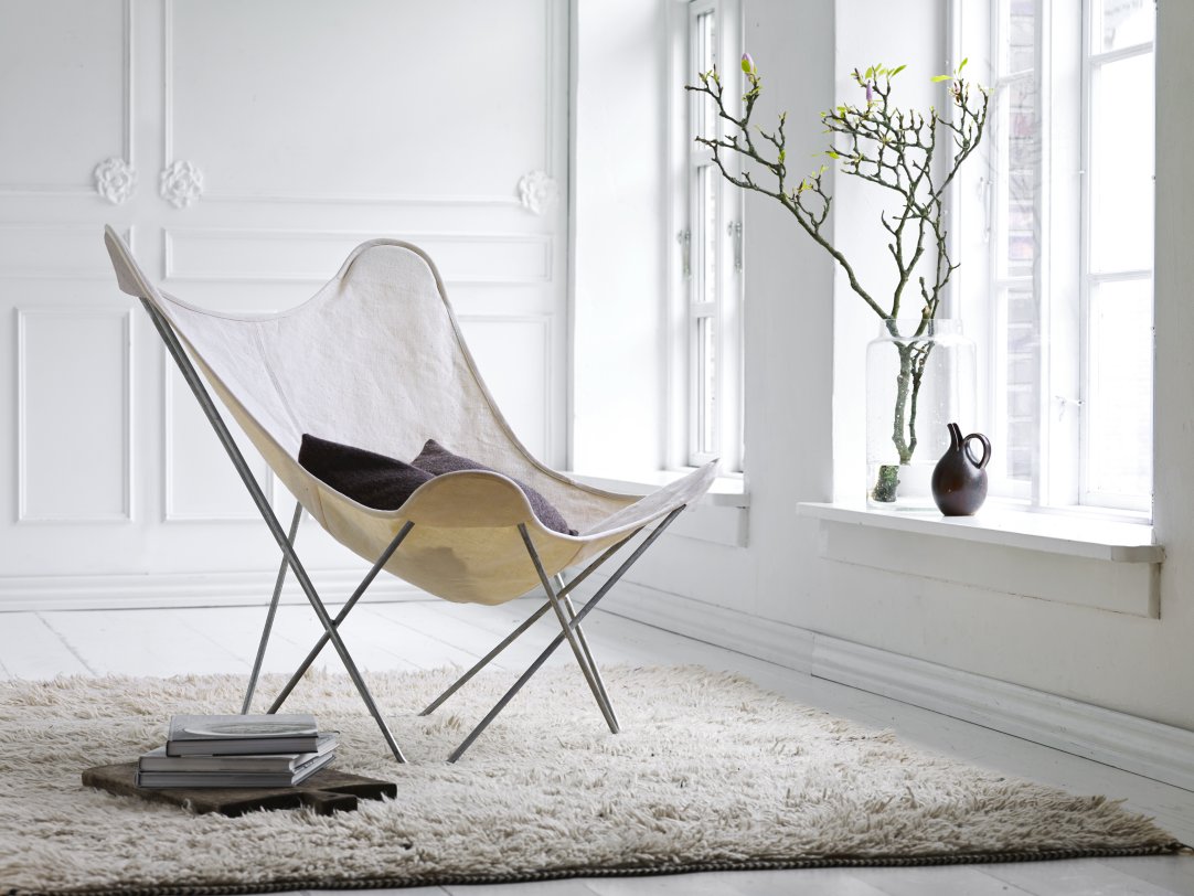 Canvas Mariposa Butterfly Chair Chaise Cuero 