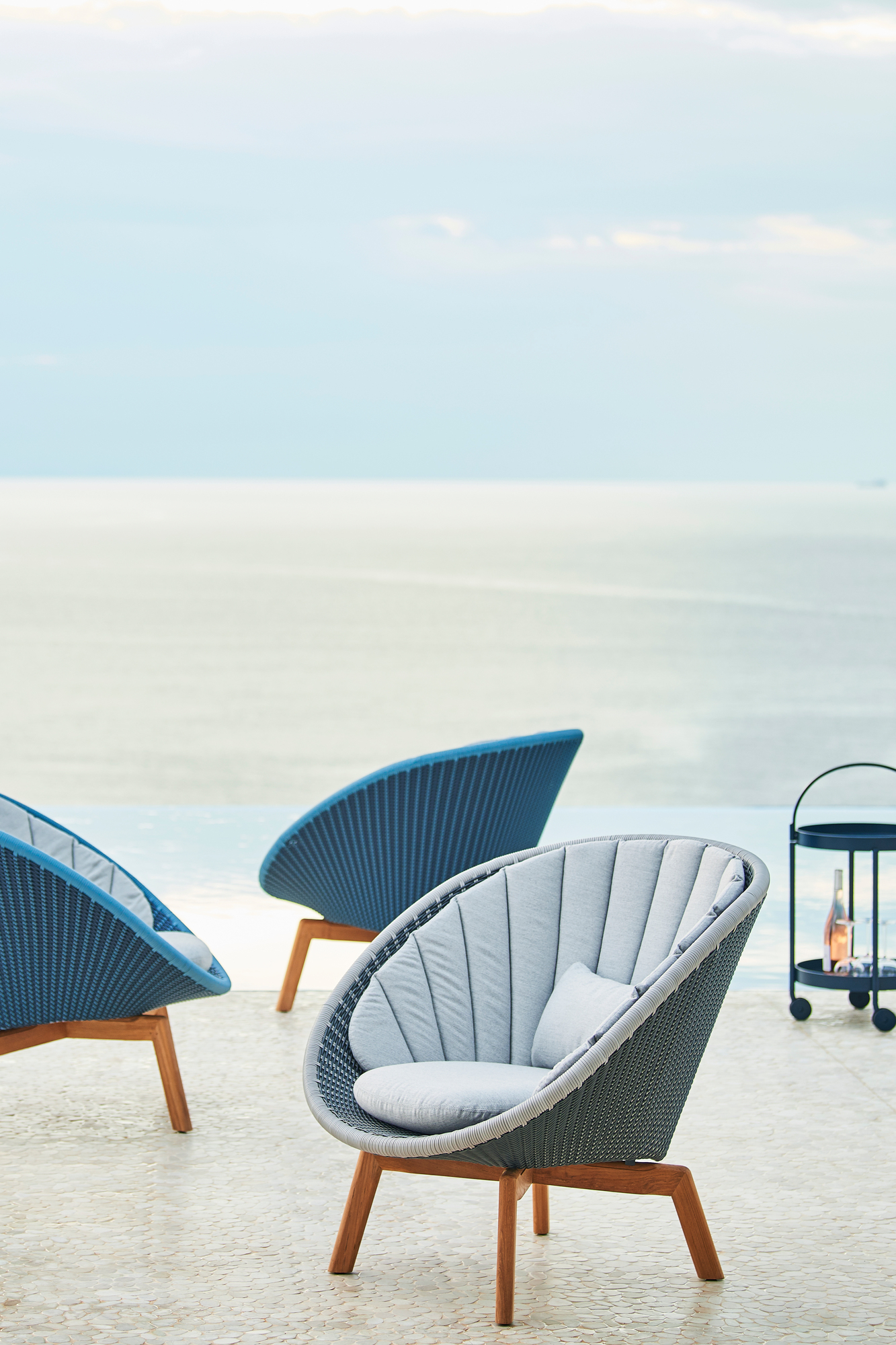 Peacock Outdoor Chaise longue Fibre Cane-Line gris