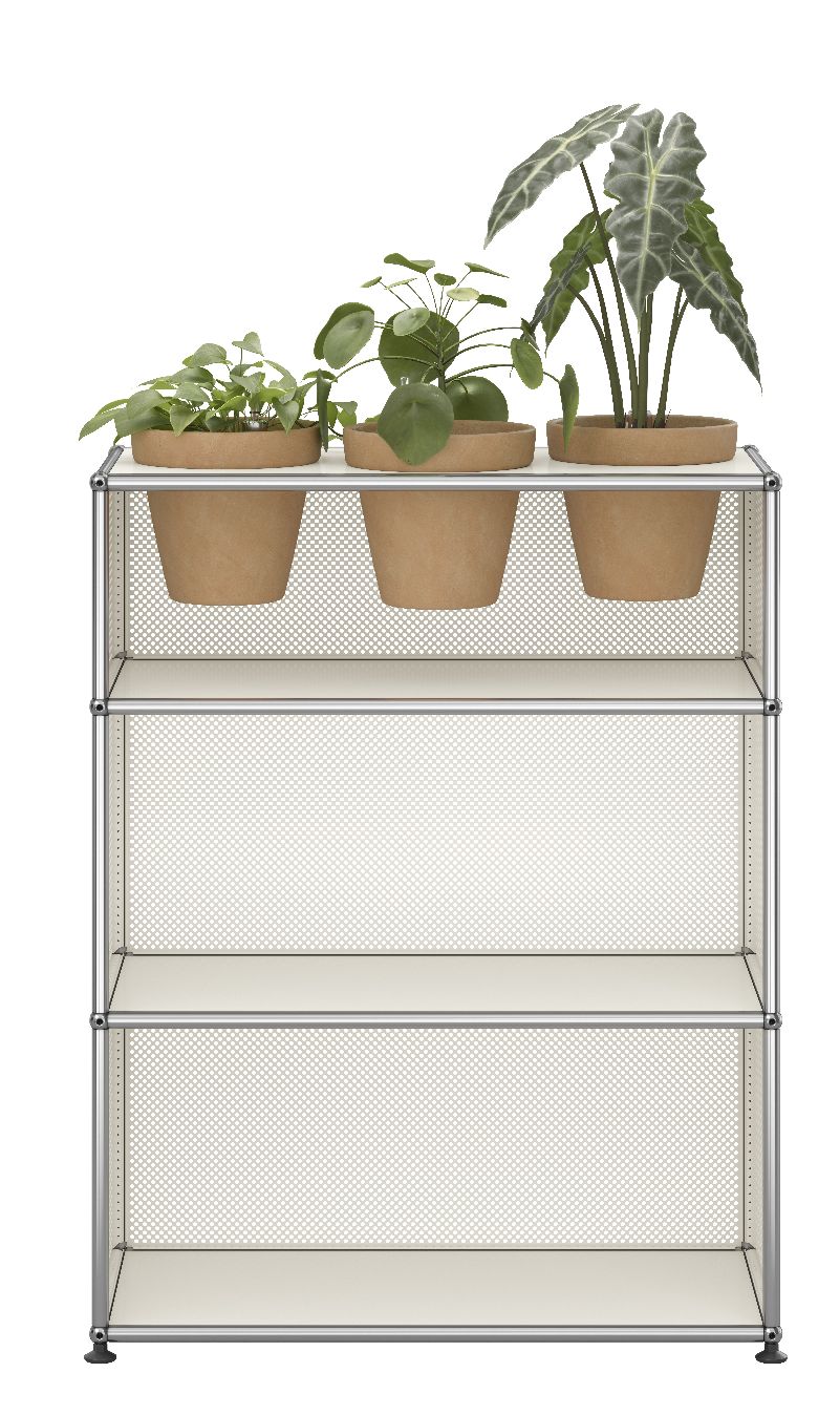 Buffet USM Haller M56 avec accessoires pour plantes - Blanc pur