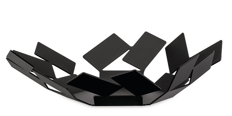 La Stanza Dello Scirocco corbeille laquée à la résine époxyde MT01 noir Alessi