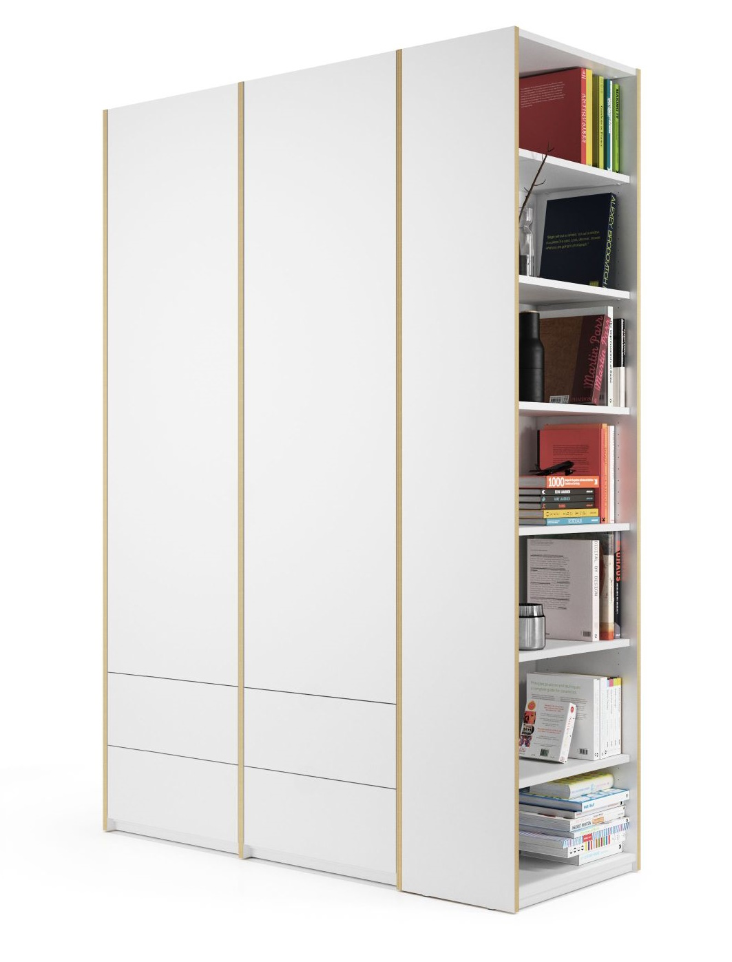 MODULAR PLUS Armoire L 154,1 cm Combinaison avec étagère annexe à droite Müller Möbelwerkstätten
