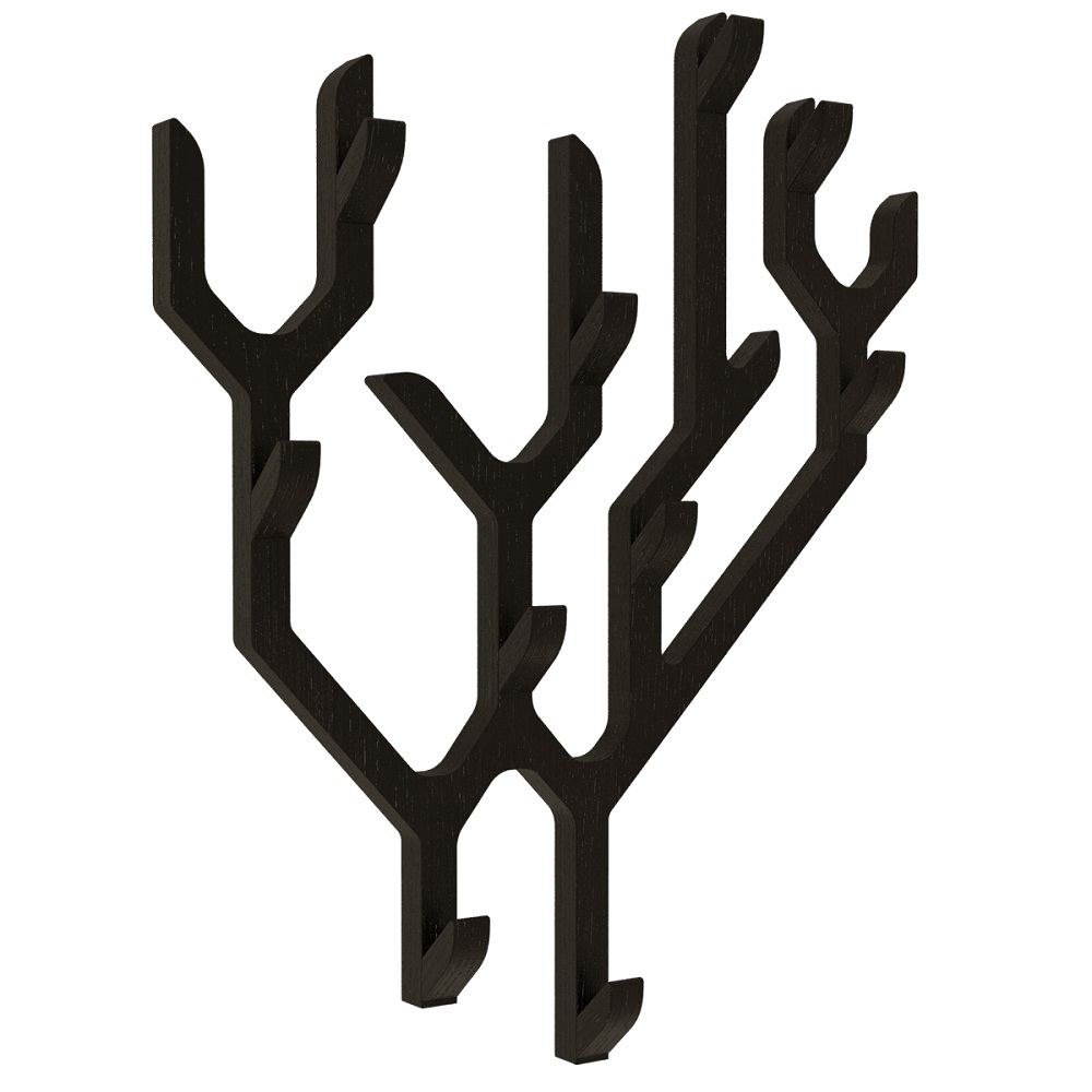 Schwarze Ambroise Wandgarderobe von Hartô in Baumform mit mehreren Haken für Jacken und Mäntel.