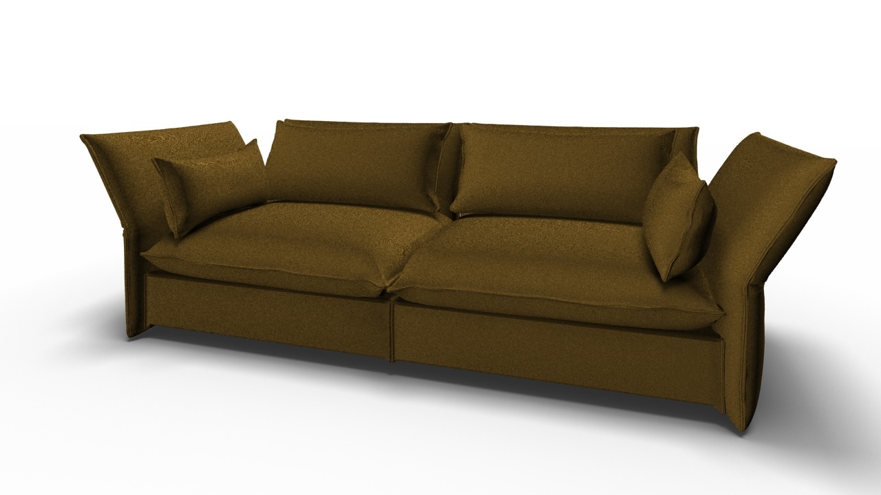 Mariposa Sofa 3-Sitzer von Vitra in Goldbraun: Modernes Design Sofa mit verstellbaren Seitenteilen.