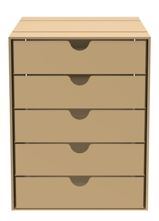 USM Haller Inos coffret C4 avec 5 plateaux fermés Home Office Beige