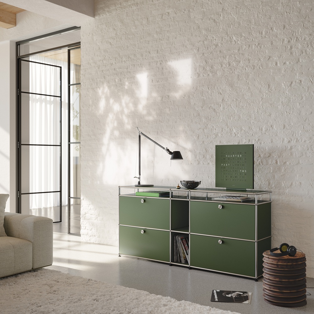 Earth 45 Steel Series Horloge murale / Objet temporel Allemande QLOCKTWO