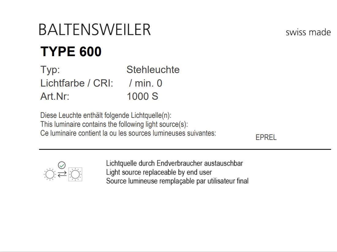 TYPE 600 Modell 51 - limited Edition - Baltensweiler