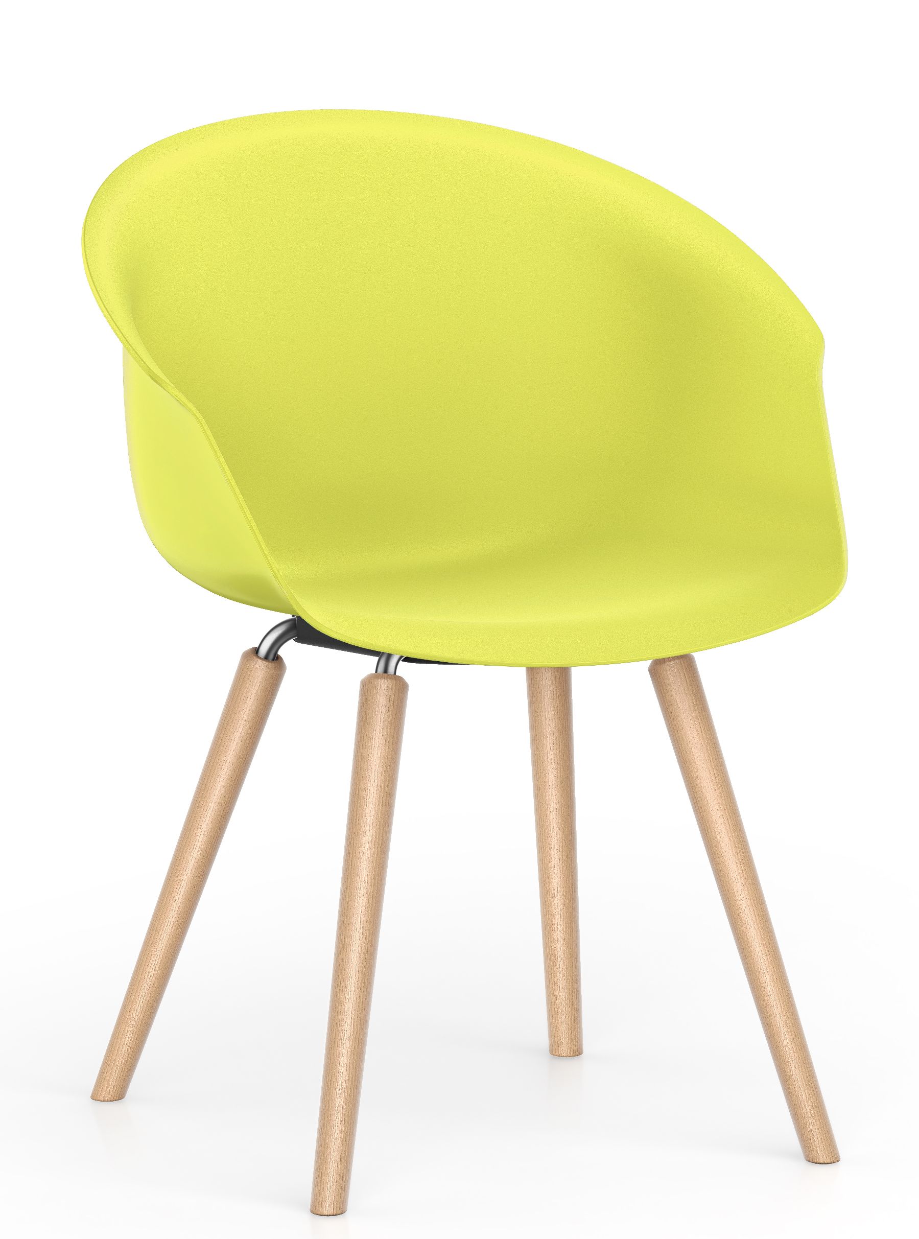 Shuffleis Fauteuil club quatre pieds bois Interstuhl