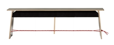 Langer Max banc 140 cm noir corde rouge Nils Holger Moormann